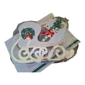 Vintage Silver Plated Holiday Sleigh Trivet Enamel Hot Plate Never Used